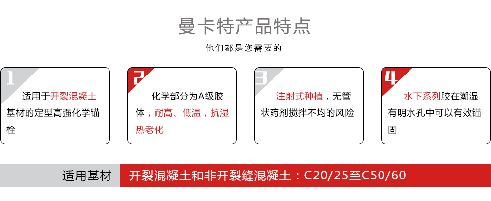 4曼卡特產(chǎn)品特點化學錨栓